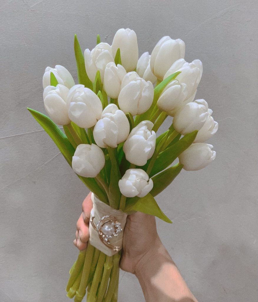 HC08 - Hoa cưới Tulip Trắng Hà Lan