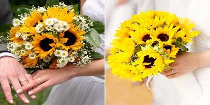 Hoa cưới cầm tay cô dâu dáng tròn